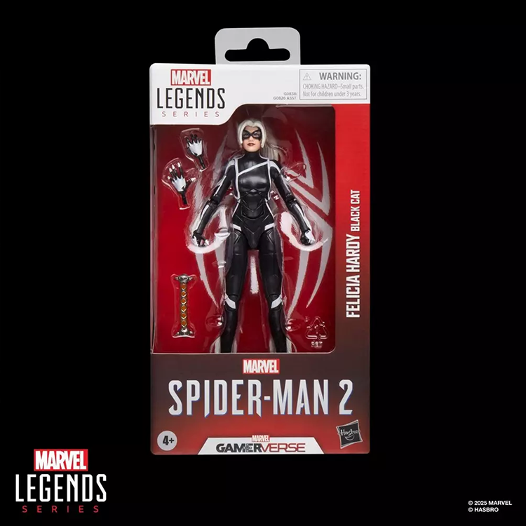 Hasbro Marvel Legends Gamerverse Felicia Hardy Black Cat action figure in black suit in branded Spider-Man 2 packaging