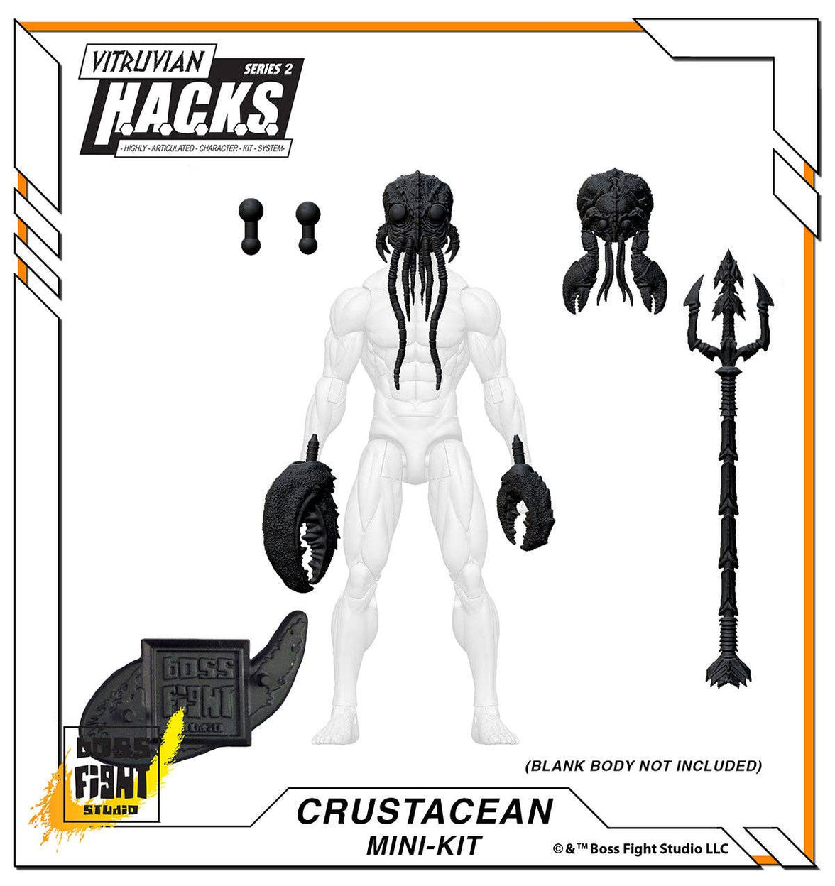 Action Figures and Collectibles by Boss Fight Studio - LOOK! Vitruvian H.A.C.K.S. - Mini-Kit Blind Bags Asst. Box with crustacean-themed black accessories and weapon parts