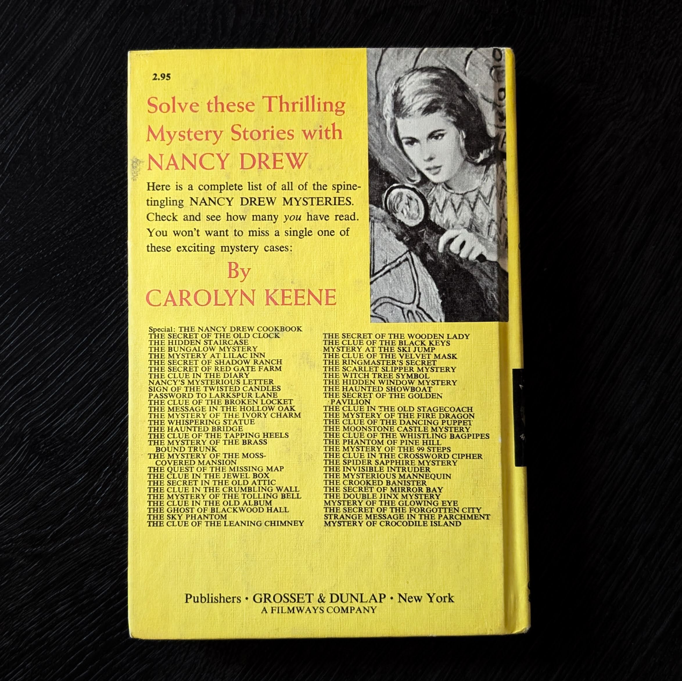 37 The Clue in the Old Stagecoach Nancy Drew Book -1960-Yellow Bar image 1