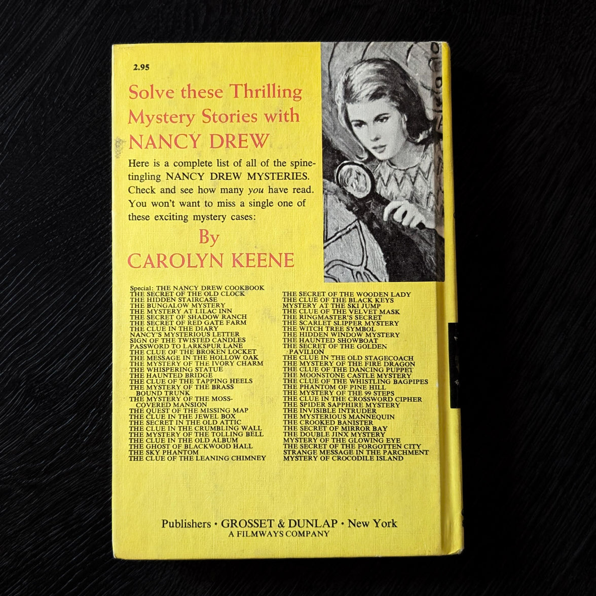 37 The Clue in the Old Stagecoach Nancy Drew Book -1960-Yellow Bar image 1