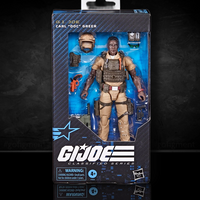 Hasbro G.I. Joe Classified Series Carl Doc Greer 6-inch action figure with gear in boxed packaging