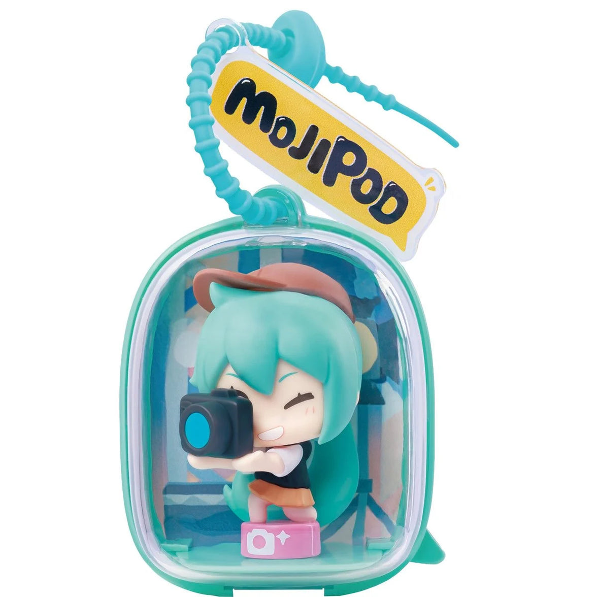 Hatsune Miku Blokees Mojipod Model Kit Diverse Music Festival Case of 6 with camera figure in turquoise case