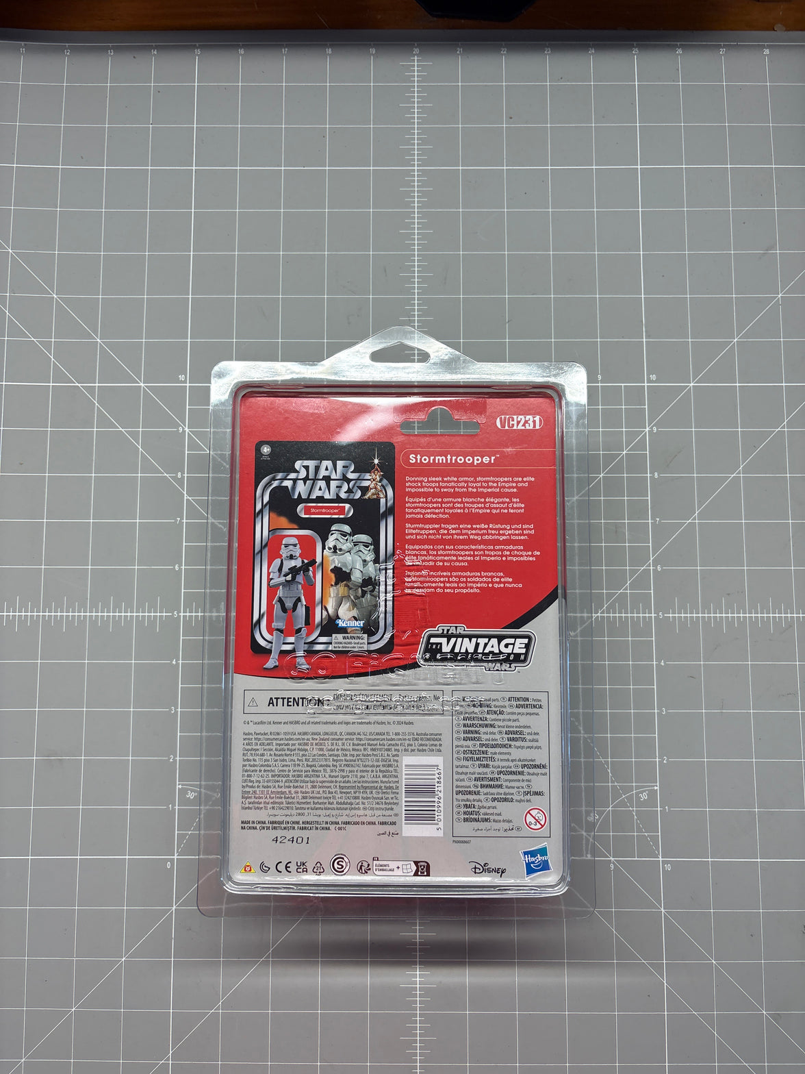 Imperial Stormtrooper Star Wars Vintage Collection VC231 3.75" Action Figure by Hasbro, packaged back view