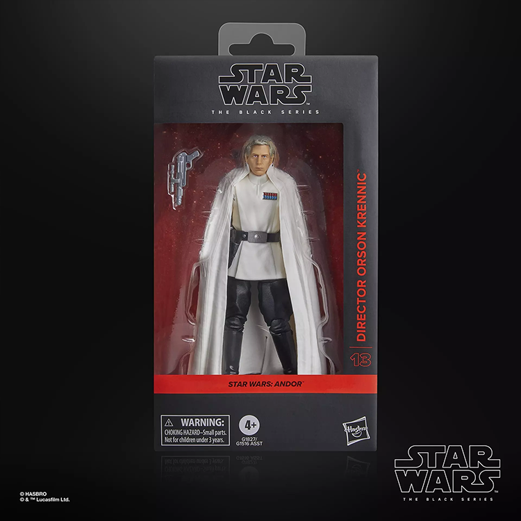 Hasbro Star Wars Black Series Director Orson Krennic 6-inch action figure in white cape packaging