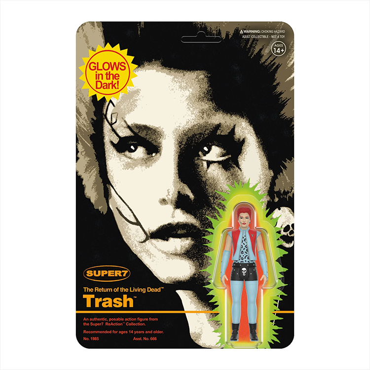 Super7 Trash Monster Glow Return of the Living Dead action figure in original blister card packaging with glow effect label