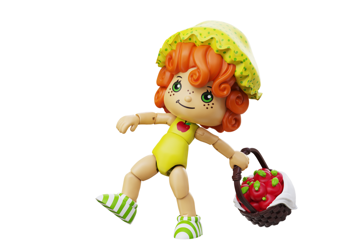 Boss Fight Studio Llc Apple Dumplin Strawberry Shortcake figure with curly red hair yellow outfit and berry basket accessory