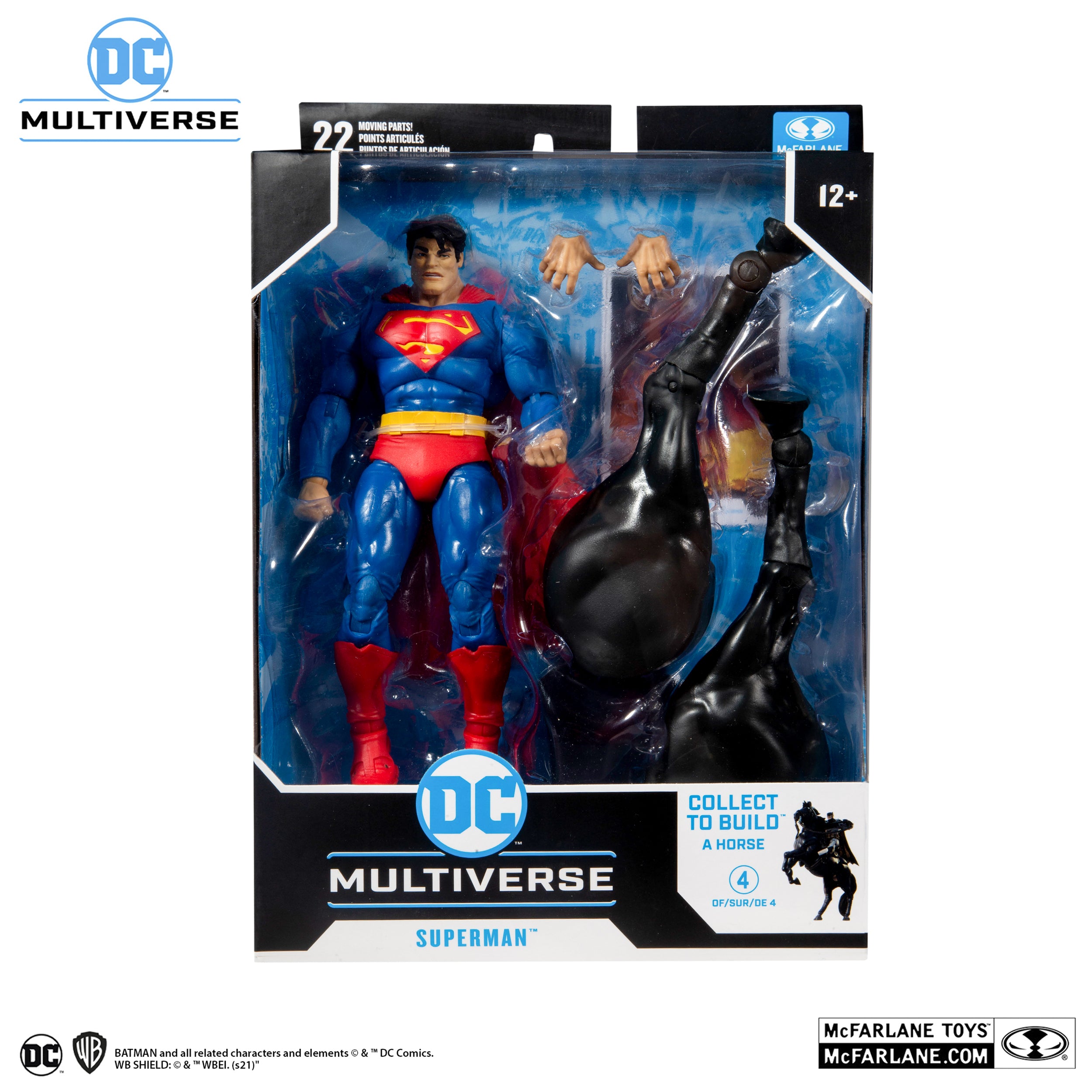 McFarlane DC Multiverse Superman The Dark Knight Returns 7 inch action figure with horse parts in packaging