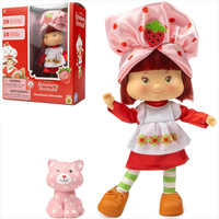Loyal Subjects Strawberry Shortcake articulated 5.5 inch fashion doll with pink hat and polka dot cat figure in box