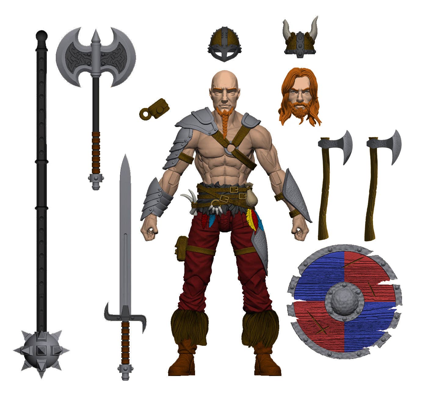 Vitruvian H.A.C.K.S. Action Figure: Sigurd the Unconquerable – Rugged Barbarian Adventurer 1:18 Scale by Boss Fight Studio Llc new in box with weapons and accessories
