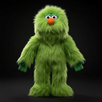Silly Puppets - Silly Puppets Monster, Green (14") plush with fuzzy texture and orange nose collectible by Silly Puppets