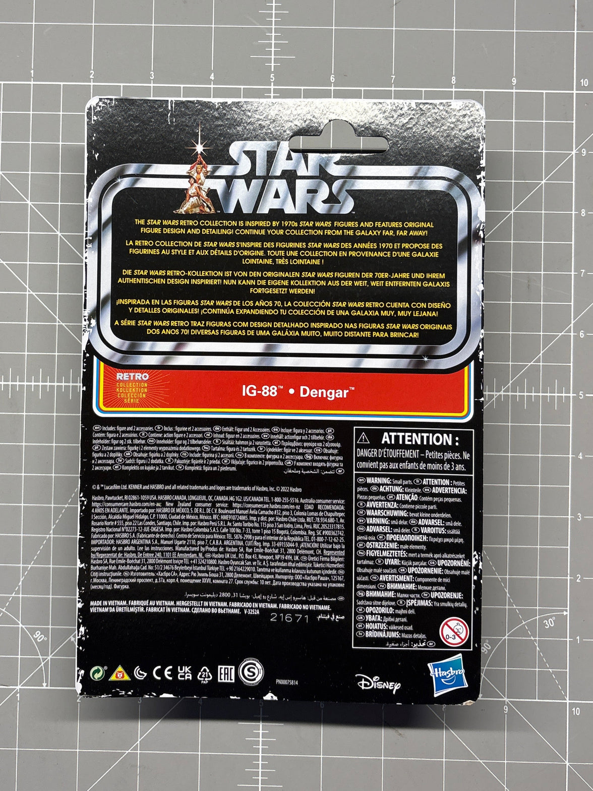 IG-88 Star Wars Retro Collection Action Figure 1:18 Scale ESB Kenner packaging back