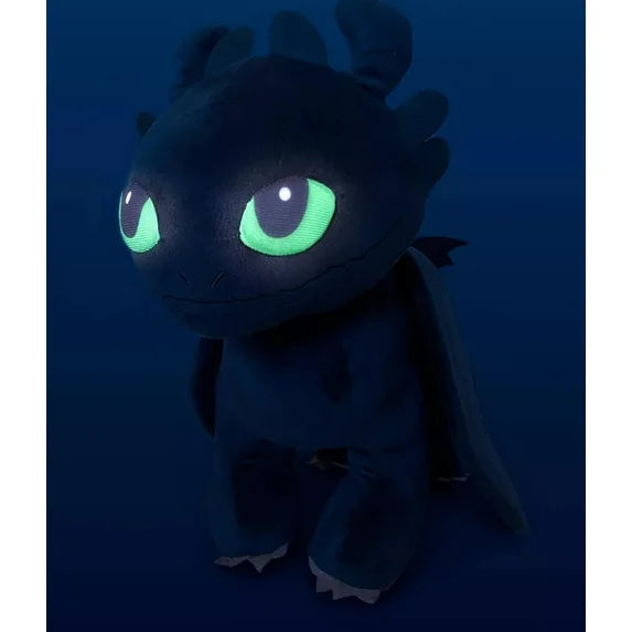 Spin Master How to Train Your Dragon Toothless plush with glowing eyes, soft fabric, large 17-inch cuddle pillow.