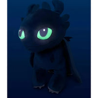 Spin Master How to Train Your Dragon Toothless plush with glowing eyes, soft fabric, large 17-inch cuddle pillow.