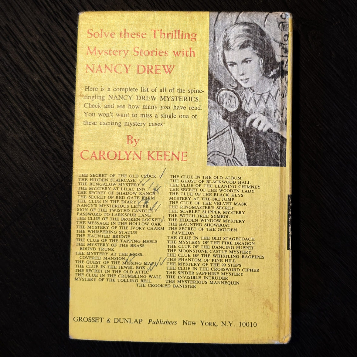 15 The Haunted Bridge Nancy Drew Mystery Book -1937 Blue Endpages