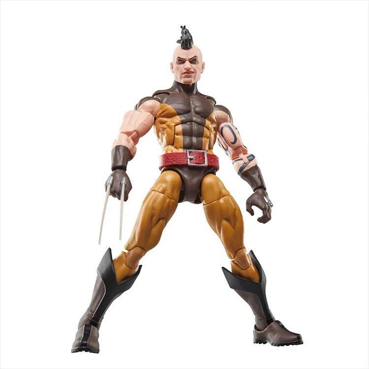 Hasbro Wolverine Daken action figure in brown and yellow costume with claws extended in dynamic pose