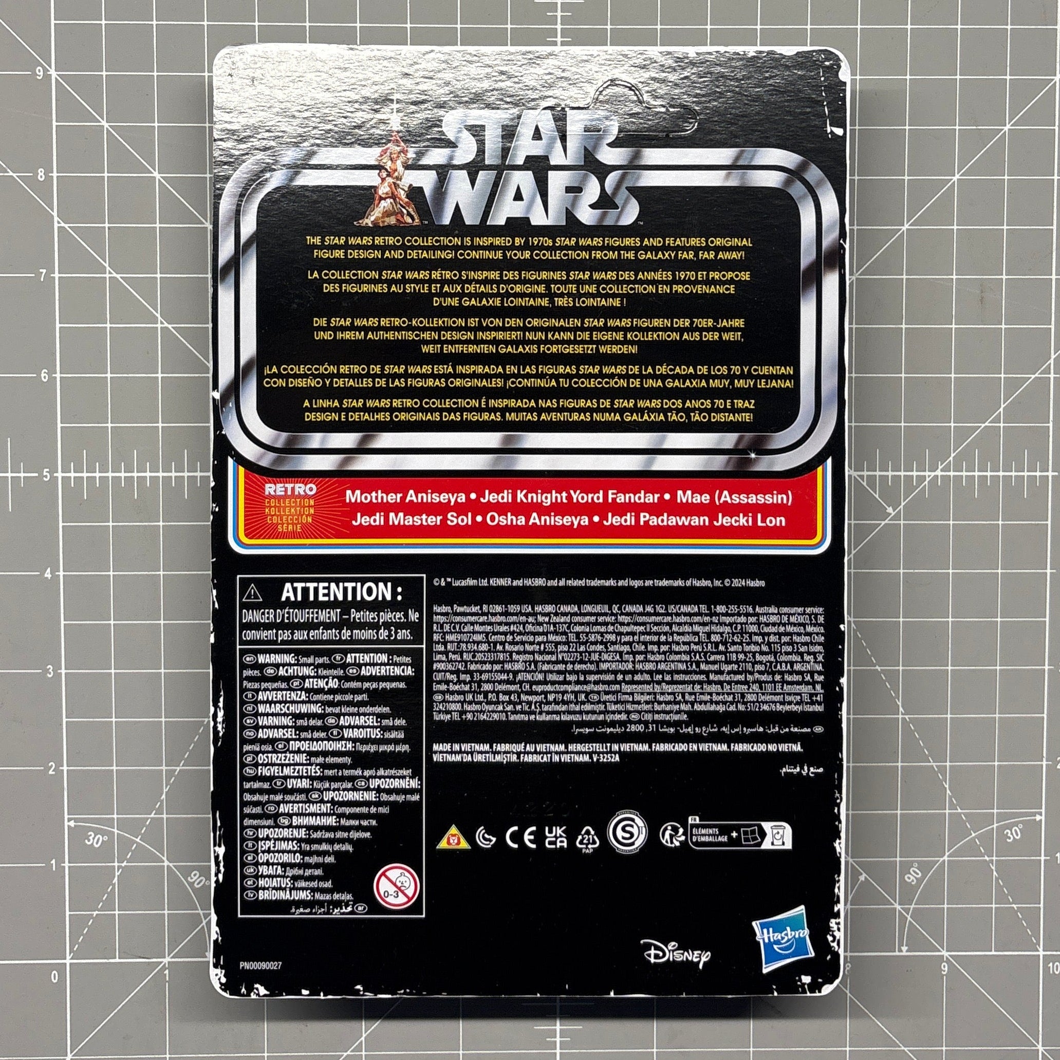 Osha Aniseya Star Wars Retro Collection Action Figure 1:18 Scale Acolyte Kenner card back