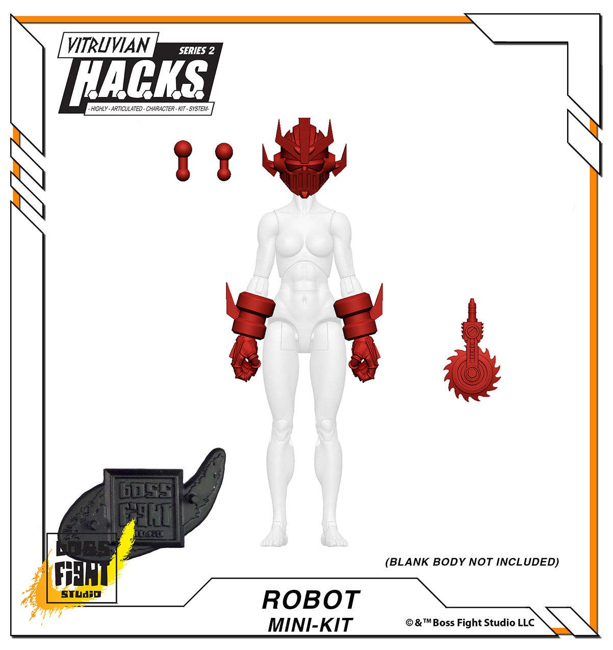 Action Figures and Collectibles by Boss Fight Studio - LOOK! Vitruvian H.A.C.K.S. - Mini-Kit Blind Bags Asst. Box with red robotic helmet and gauntlet parts