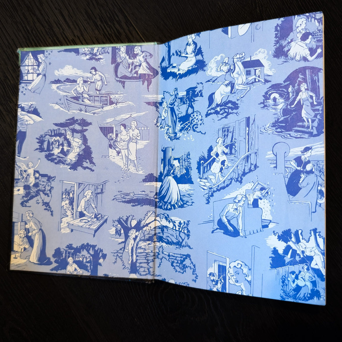 23 Mystery of the Tolling Bell Nancy Drew Mystery Books -1948 Blue Endpages image 1
