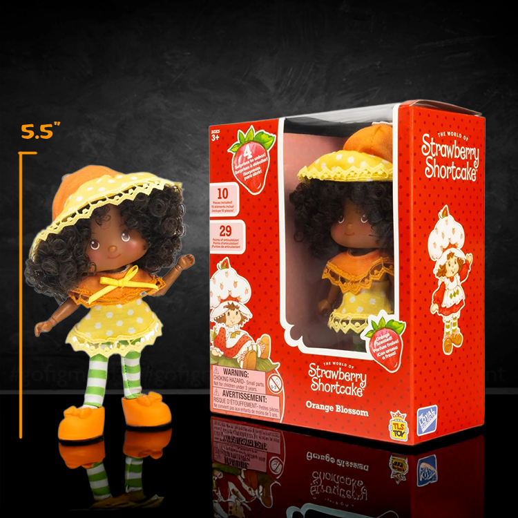 Loyal Subjects Strawberry Shortcake Orange Blossom 5.5" scented fashion doll in box with doll outside display