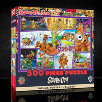 Hanna Barbera Scooby Doo 500 piece puzzle box by Master Pieces featuring colorful scenes and bonus poster included