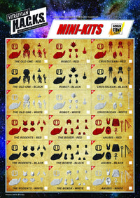 Action Figures and Collectibles by Boss Fight Studio - LOOK! Vitruvian H.A.C.K.S. - Mini-Kit Blind Bags Asst. Box with detailed fantasy character parts in multiple colors