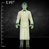 Super7 Glow-in-the-Dark Werewolf of London Action Figure 3 3/4-inch in white robe on black background with size scale