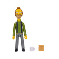 Jakks Pacific Lenny Leonard 5-inch action figure from The Simpsons with brown bag and white mug accessory on white background