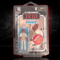 Kenner Star Wars Retro Collection Admiral Ackbar action figure in original ROTJ packaging with blue background insert