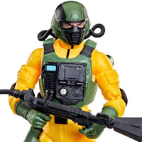 Airtight "198" G.I. Joe Classified Series 6 inch Action Figure by Hasbro in detailed green and yellow combat gear holding a weapon