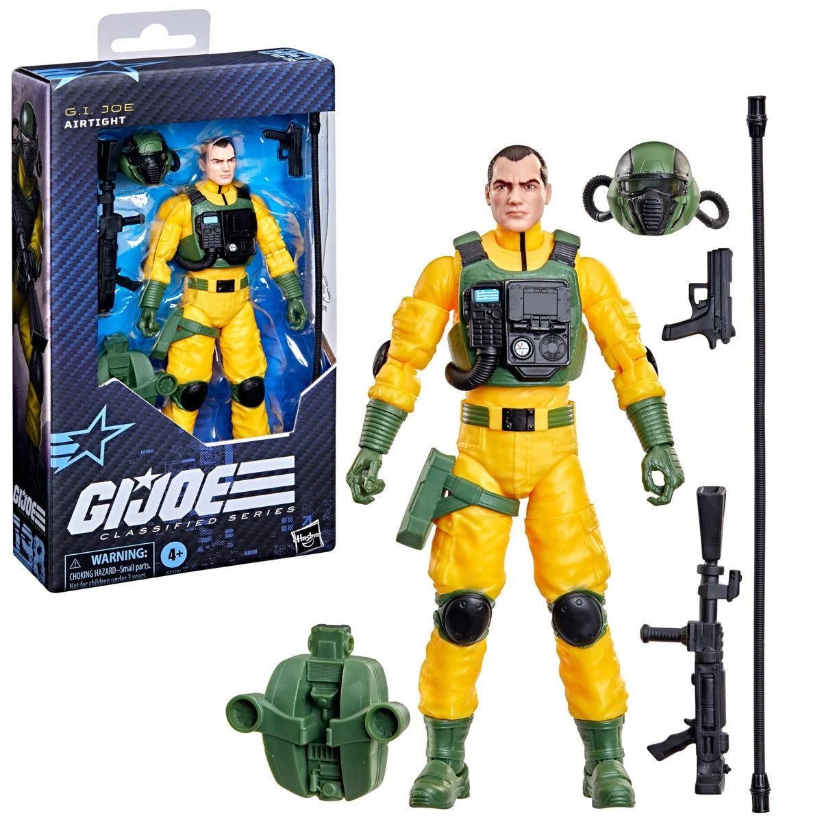 Airtight "198" G.I. Joe Classified Series 6 inch Action Figure by Hasbro with accessories and packaging visible