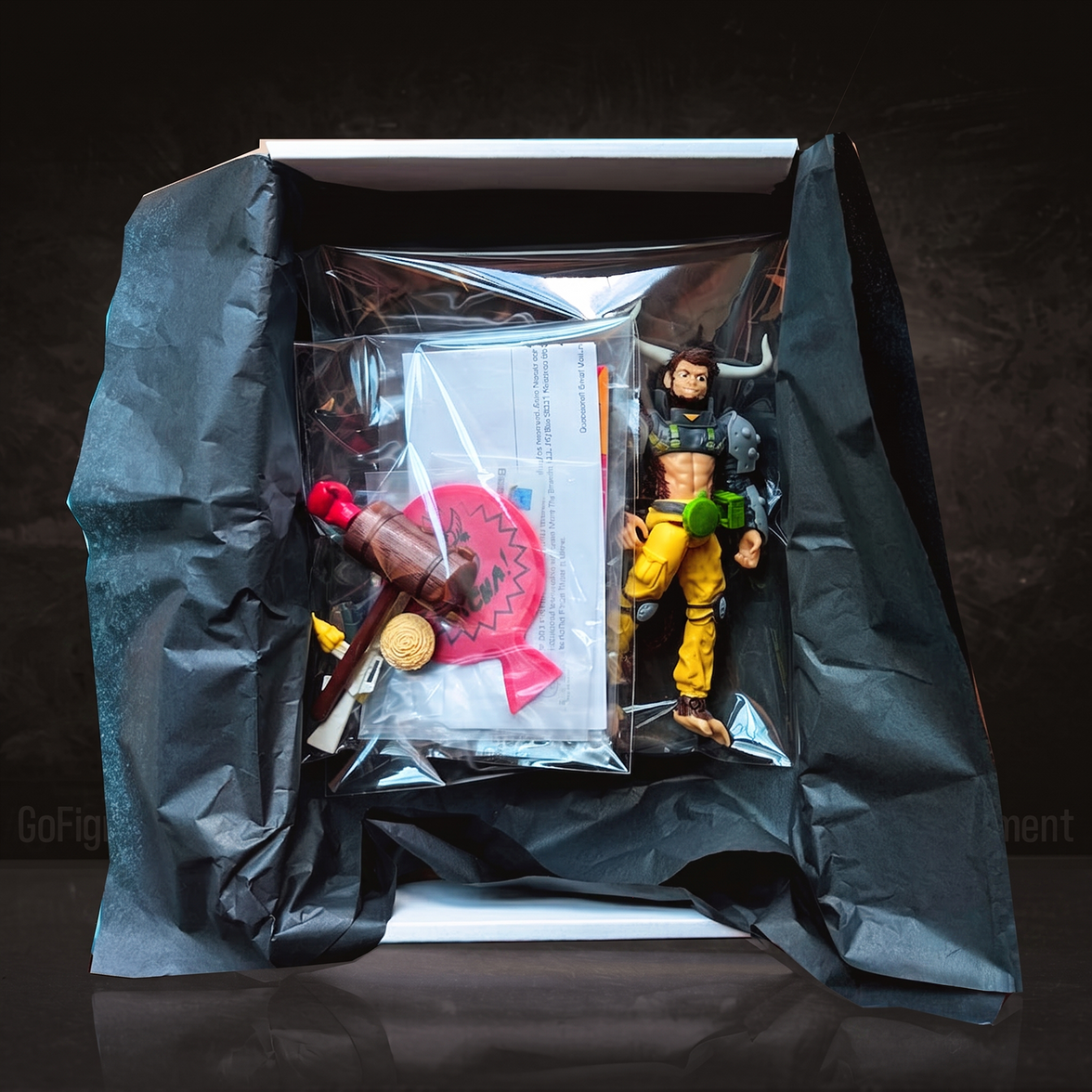 Albert Vii 1:12 Scale 5" Human Monkey Bull Hybrid Action Figure by Altered Nation in packaging with accessories and instructions