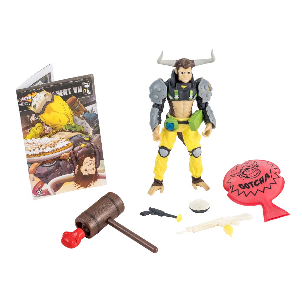 Albert Vii 1:12 Scale 5" Human Monkey Bull Hybrid Action Figure by Altered Nation with accessories and illustrated booklet
