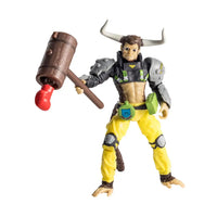 Albert Vii 1:12 Scale 5" Human Monkey Bull Hybrid Action Figure by Alter Nation wielding a mallet with armor and yellow pants