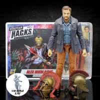 Action figure with packaging featuring 'Vitruvian H.A.C.K.S.' series on a dark background