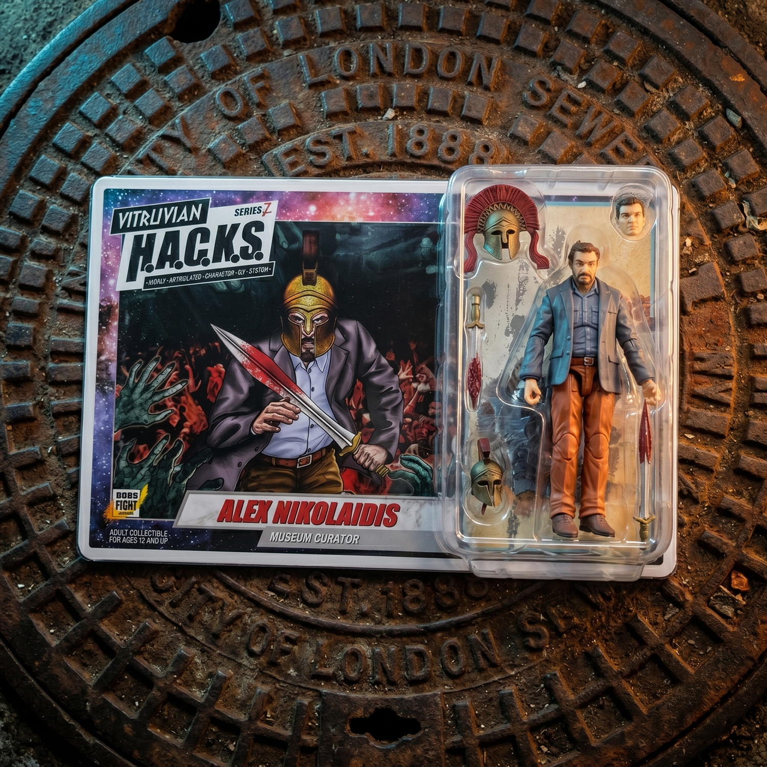 Vitruvian H.A.C.K.S. Zombie Land Complete Set Diorama and 10 Z-Series Action Figure Lot by Boss Fight Studio Llc with accessories