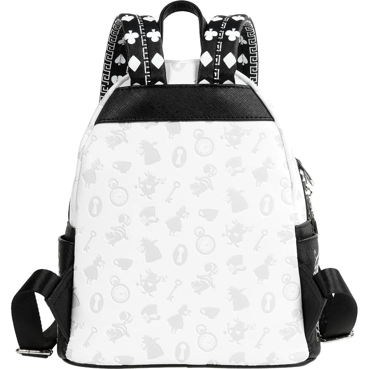 Loungefly Alice in Wonderland Sketch Mini-Backpack - Entertainment Earth Exclusive|Authentic with Tags showing black and white back design
