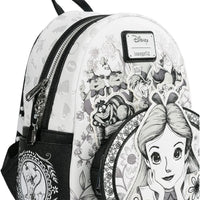 Loungefly Alice in Wonderland Sketch Mini-Backpack - Entertainment Earth Exclusive|Authentic with Tags in black and white design