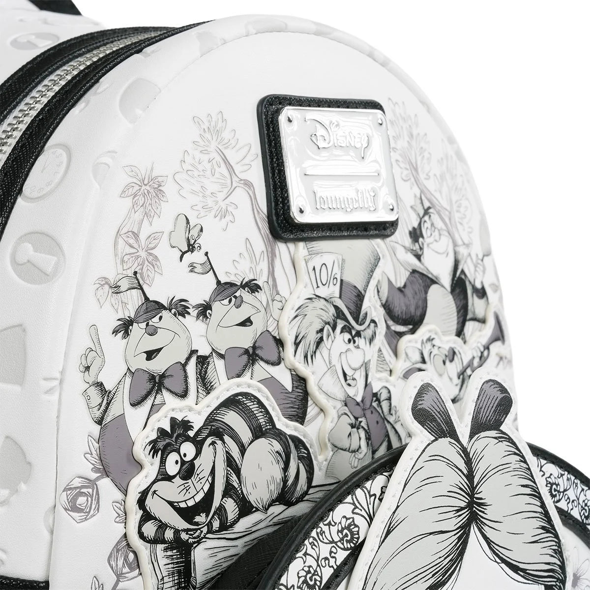 Loungefly Alice in Wonderland Sketch Mini-Backpack - Entertainment Earth Exclusive|Authentic with Tags with black and white character design