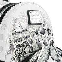Loungefly Alice in Wonderland Sketch Mini-Backpack - Entertainment Earth Exclusive|Authentic with Tags with black and white character design