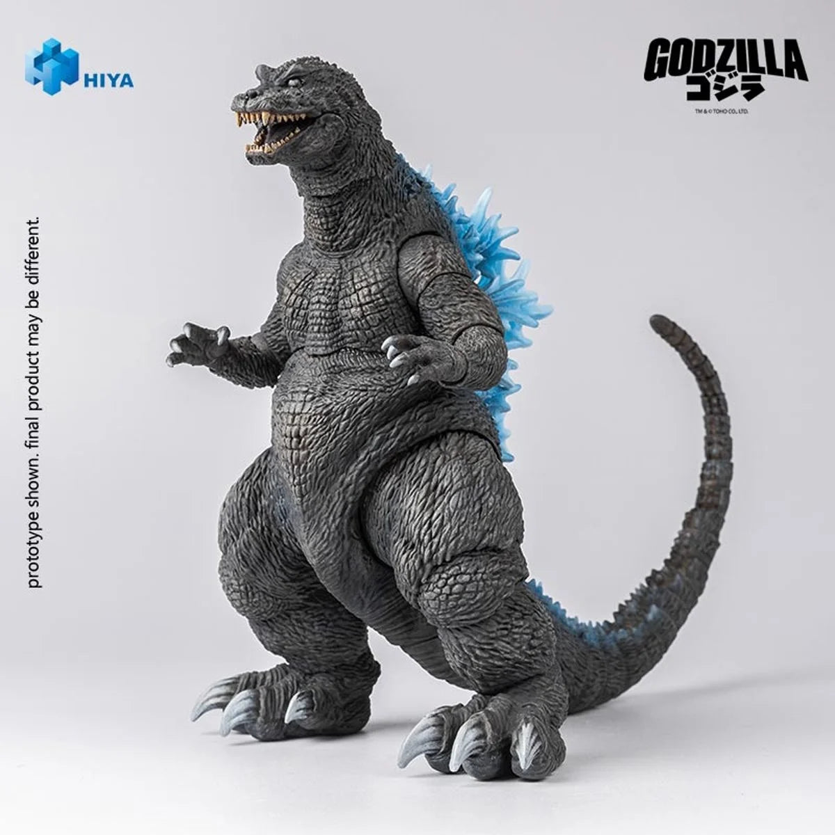 Giant Monsters All-Out Attack Heat Ray Godzilla Exquisite Basic Series Action Figure 6 inch by Exquisite in dynamic pose with translucent fins