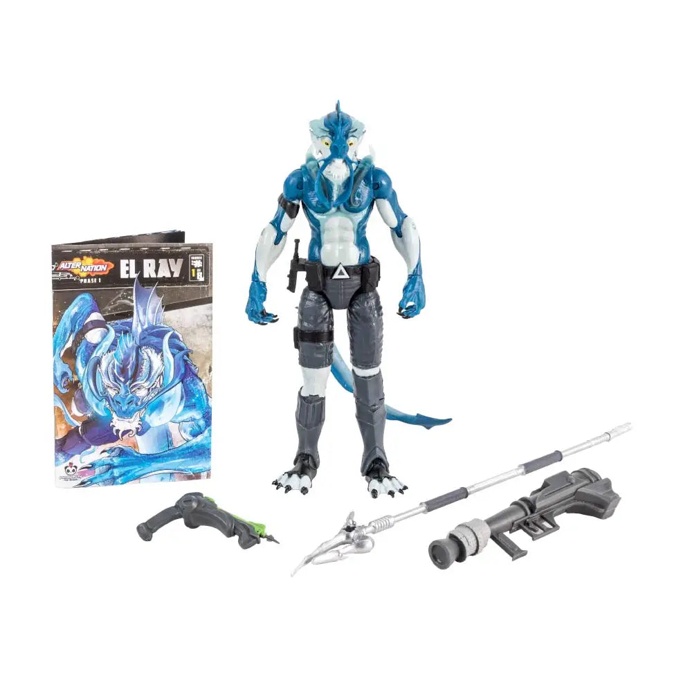 El Ray 1:12 Scale 6" Human Electric Eel Hybrid Action Figure by Altered Nation with weapons and character booklet