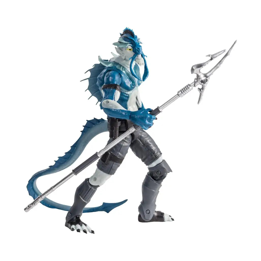 El Ray 1:12 Scale 6" Human Electric Eel Hybrid Action Figure by Altered Nation holding trident in dynamic stance