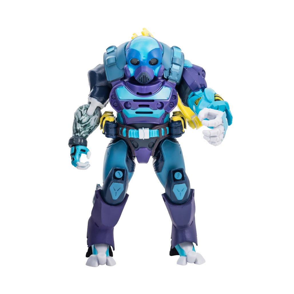 Sabotage 1:12 Scale 6" ReVAMP's Rogue Cyber-Soldier Action Figure by Alter Nation in blue and purple armor pose