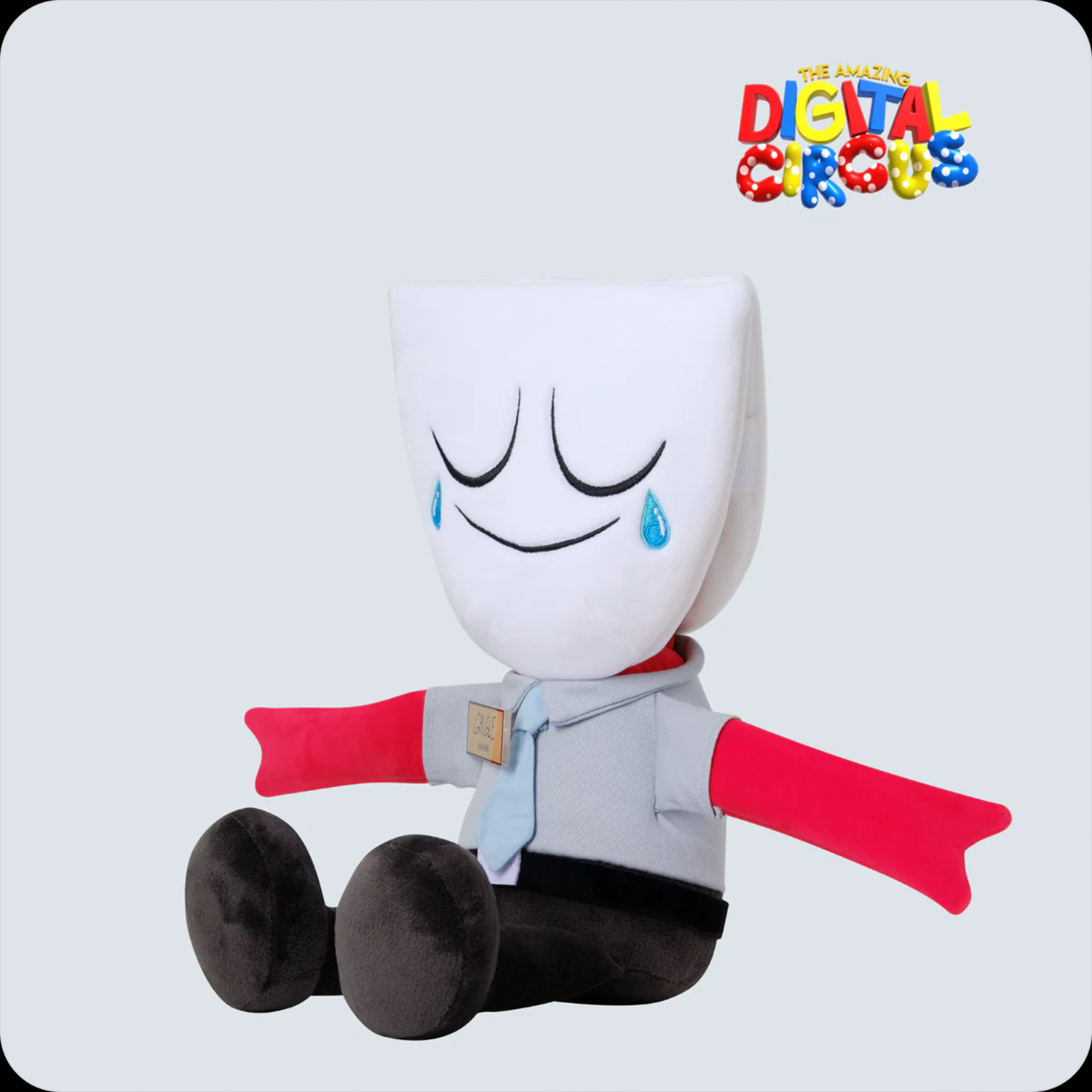 Gangle Spudsys The Amazing Digital Circus 11" Soft Plush Toy New With Tags Glitch Authentic plush doll sitting with red arms and tie