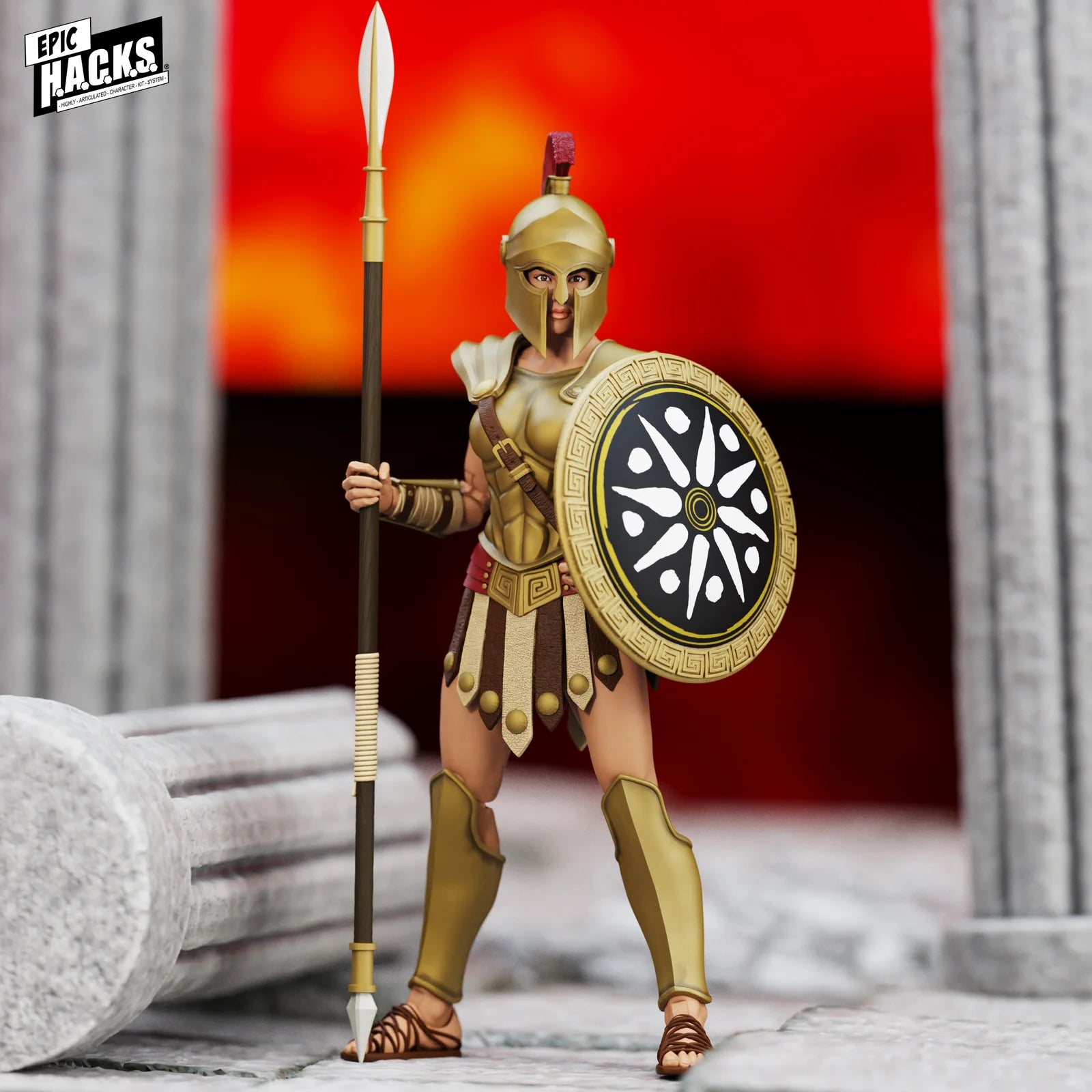 Pride of Ares Epic H.A.C.K.S. Core 1:12 Scale Action Figure - Boss Fight Studio Llc new in box with spear and shield