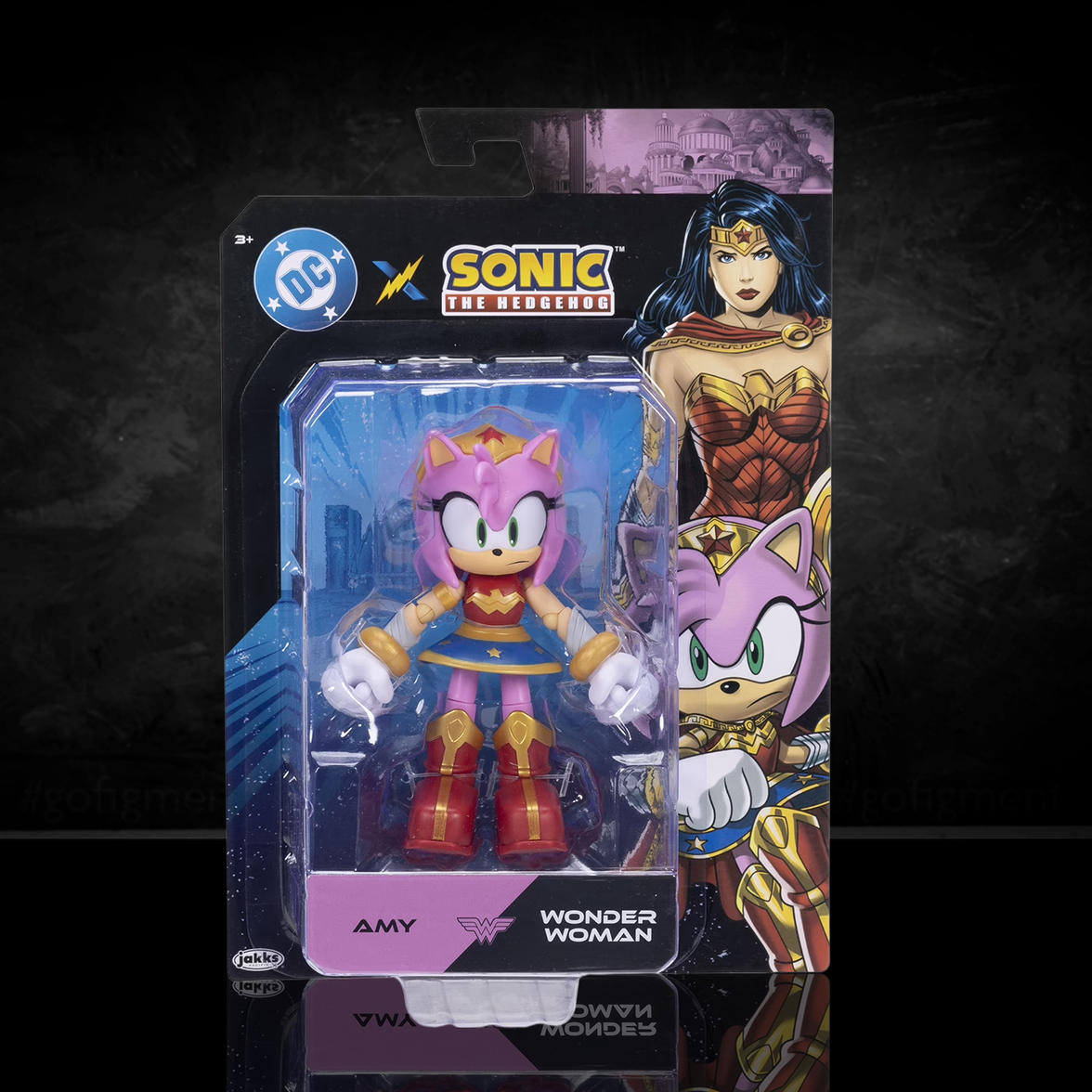 DC x Sonic the Hedgehog 5" Amy as Wonder Woman Action Figure new in box by Go Figment collectible toy