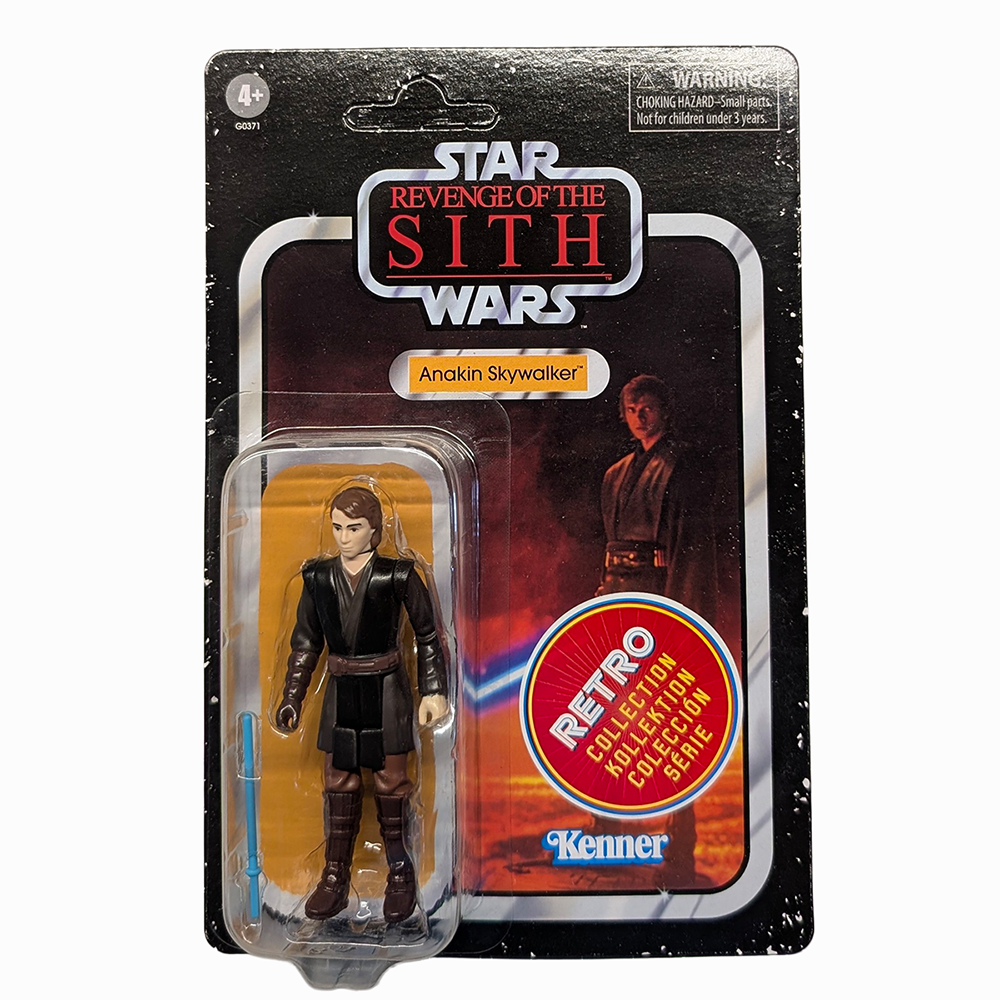 Anakin Skywalker Star Wars Retro Collection Action Figure 1:18 Scale ROTS by Kenner in retro card packaging