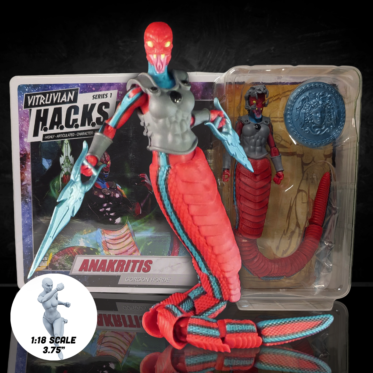 Anakritis Gorgon Vitruvian H.A.C.K.S. Series 1 Gorgon Horde 4" Figure new in box by Boss Fight Studio Llc