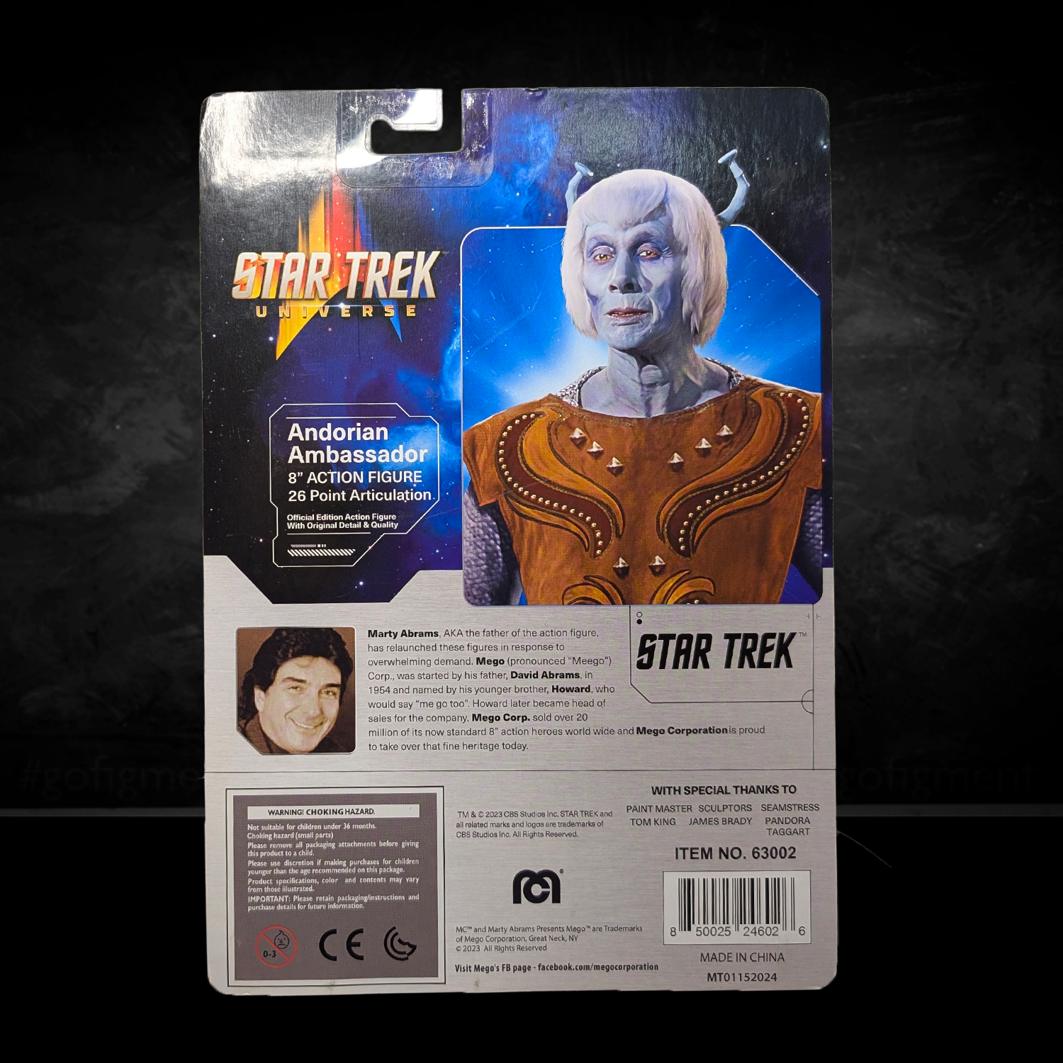 Andorian Ambassador Star Trek TOS Retro Style Articulated Mego Action Figure 8 inch by Mego in packaging