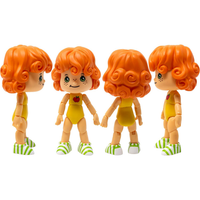 Boss Fight Studio Llc Apple Dumplin figure with curly orange hair, yellow outfit, and green striped shoes shown from multiple angles
